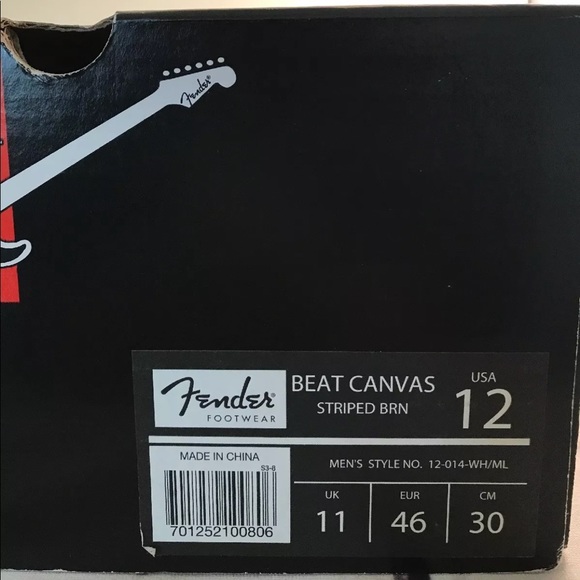 ❌SOLD❌ Fender Footwear Men Canvas Sneakers Shoes - Picture 3 of 8